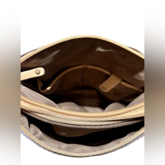 BOC Crossbody Purse Western Boho Woven Faux Leather Saddle Bag Neutral Beige Tan - Picture 6 of 7